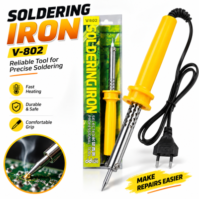 Electrical Soldering Iron 60W 220V – Lead-Free Solder Tool Heat Pencil with BD Plug for Electronic Hobby Repair Work, Student Labs & DIY Projects